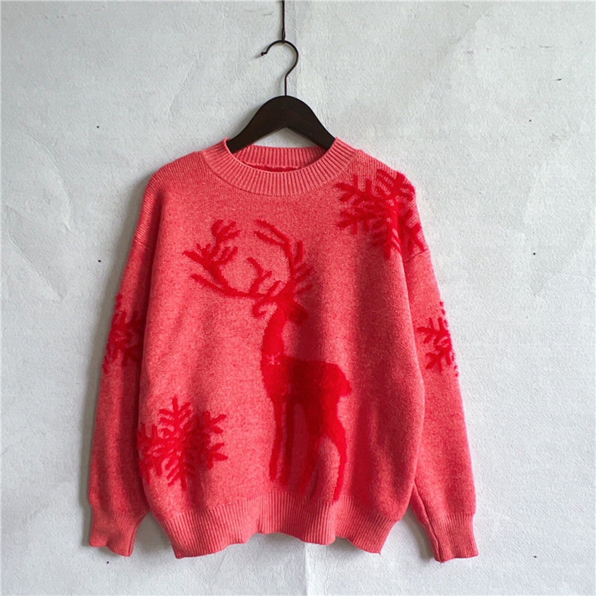 Reindeer and Snowflake Pattern Sweater