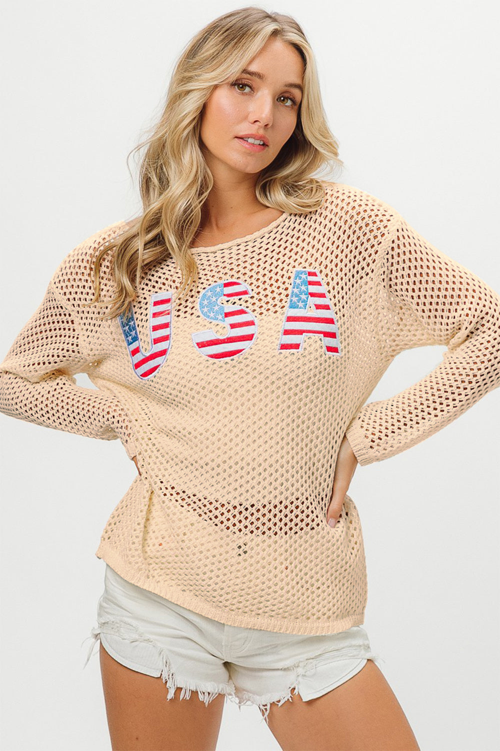 BiBi USA Embroidered Knit Cover Up